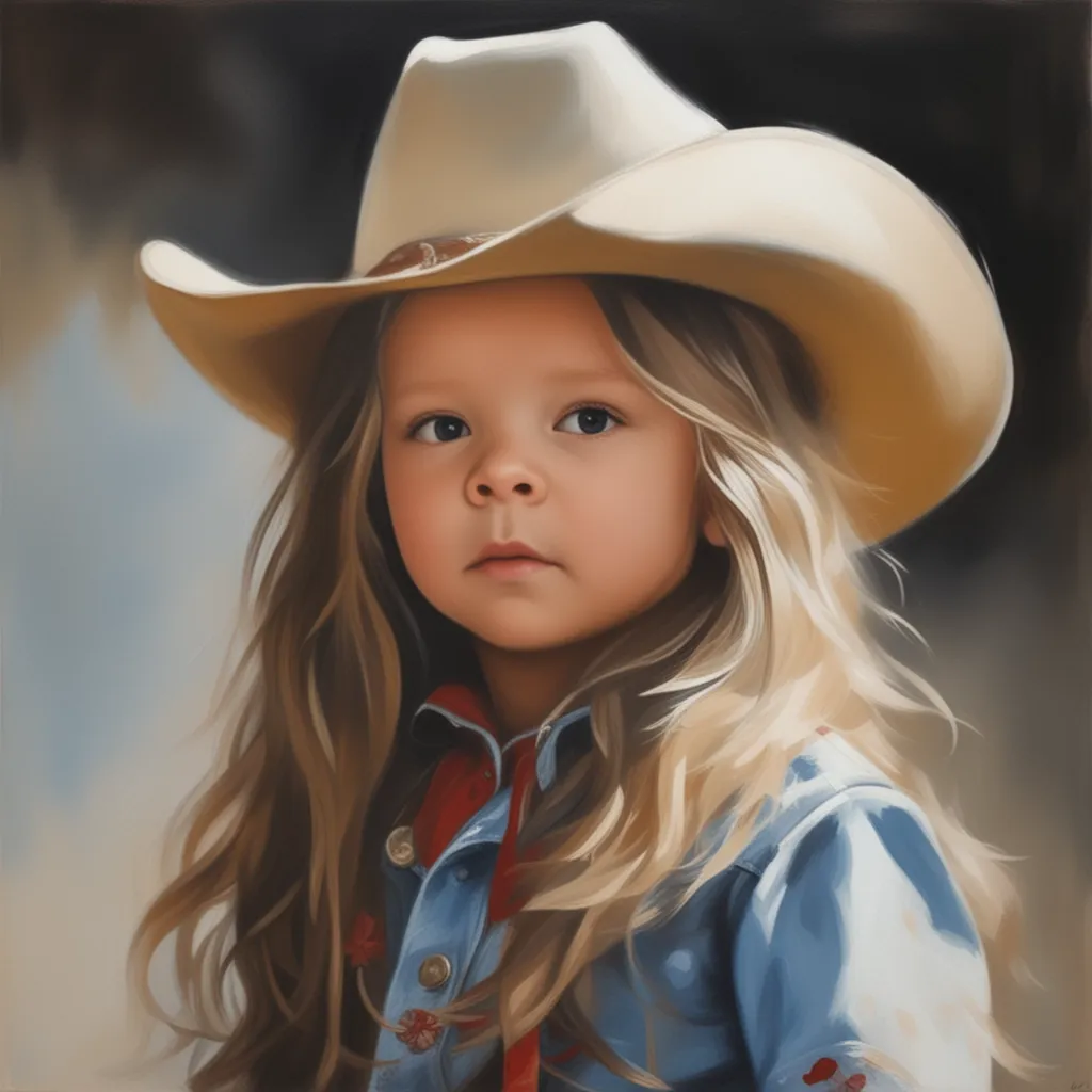 Beautiful portrait of Zoë as a cowgirl